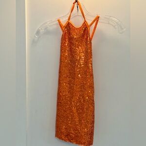 Orange Sequin Jazz Costume